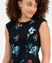 Connected Petite Floral Sleeveless Sheath Dress