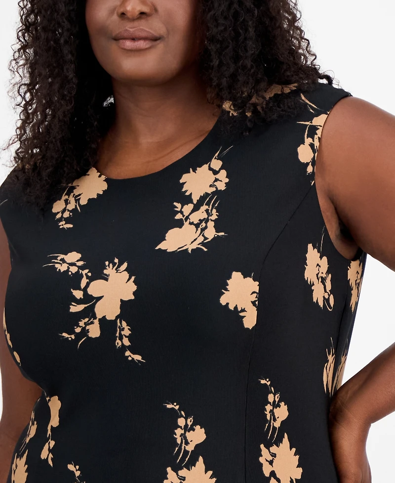 Connected Plus Floral-Print Fit & Flare Dress