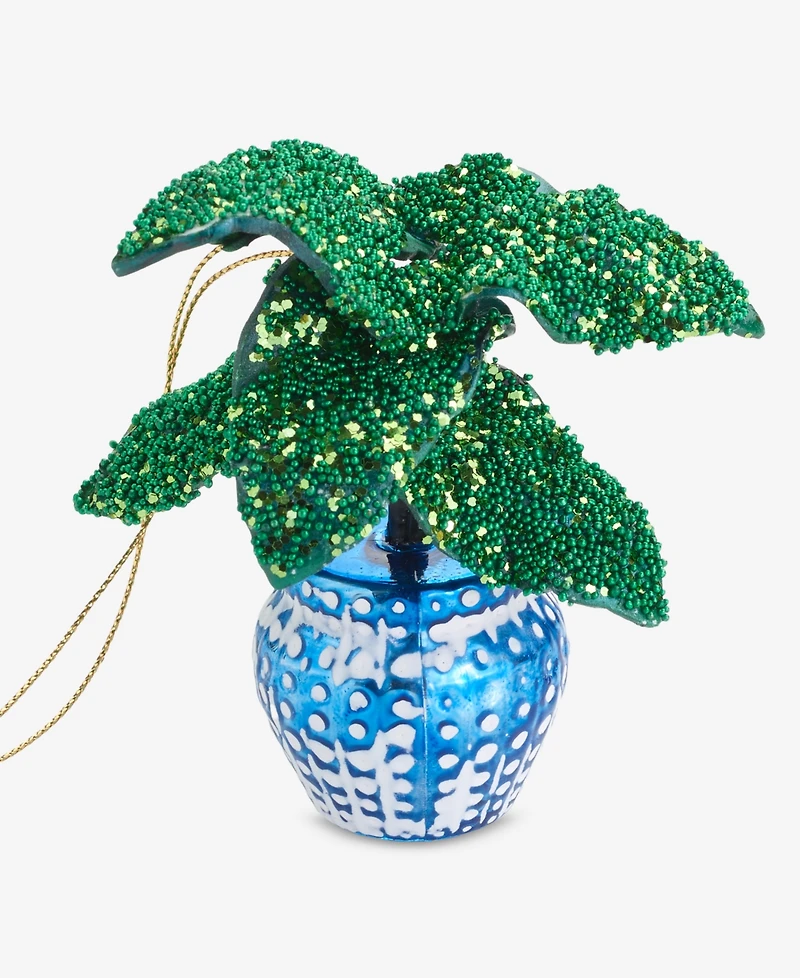 Holiday Lane Eclectic Charm Glass Potted House Plant Ornament, Macy's Exclusive