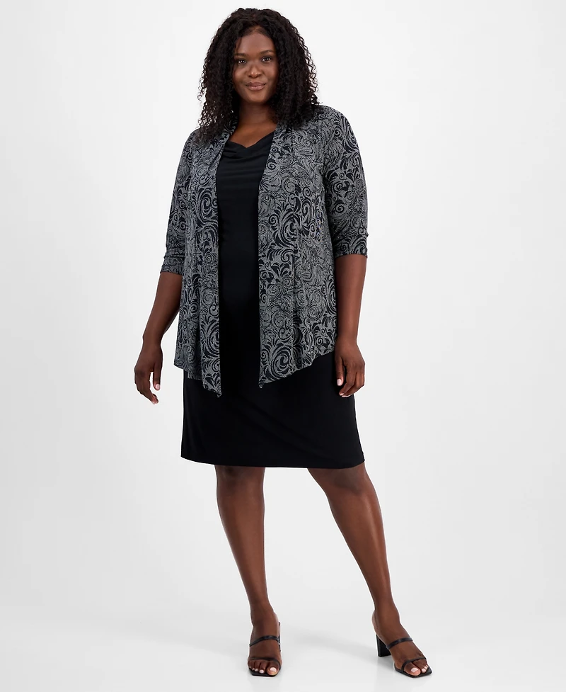 Connected Plus 2-Pc. Printed Jacket & Dress Set