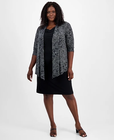Connected Plus 2-Pc. Printed Jacket & Dress Set