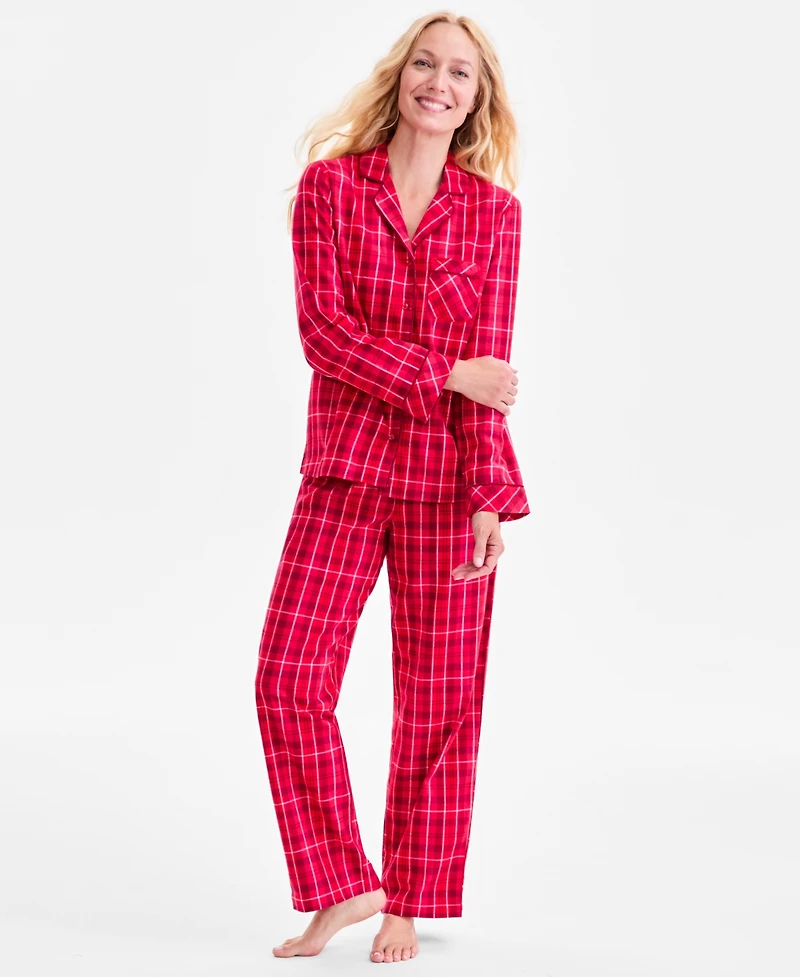 Charter Club Women's 2-Pc. Cotton Flannel Packaged Pajamas Set, Created for Macy's