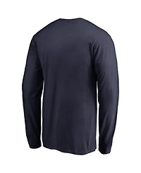 Fanatics Mto Label Men's Navy Chicago Bears Iconic Collection on Side Stripe Long Sleeve T-Shirt