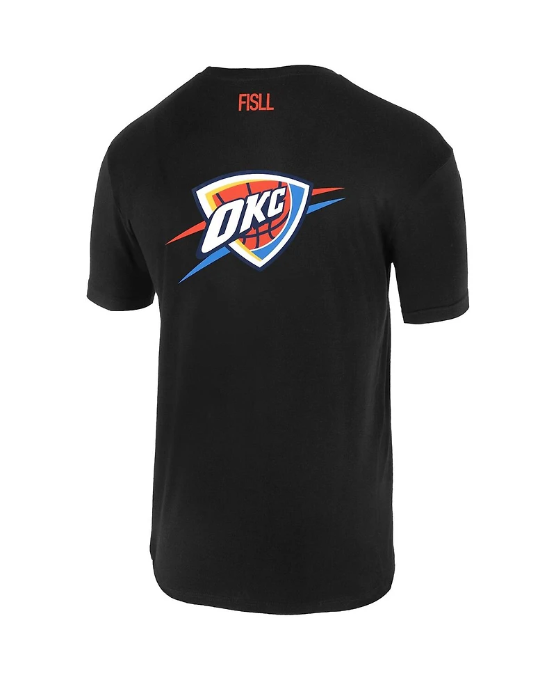 Fisll Men's and Women's Black Oklahoma City Thunder Oversize Logo T-Shirt