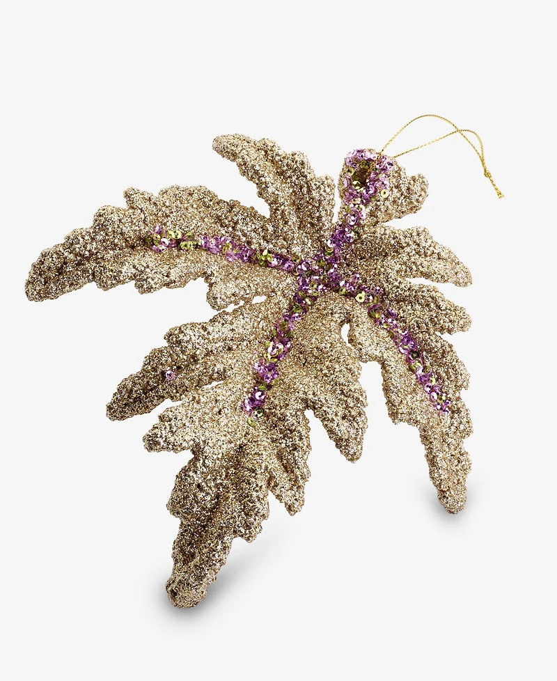Holiday Lane Enchanted Forest Glitter Leaf Ornament, Macy's Exclusive