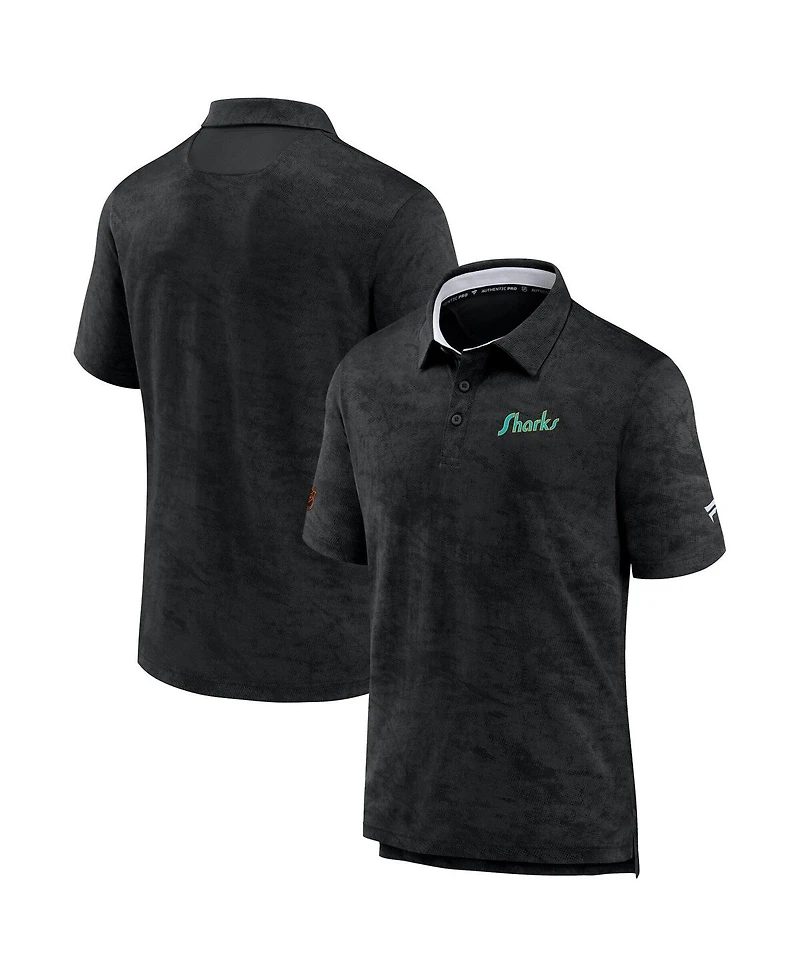Fanatics Men's Black San Jose Sharks Special Edition 2.0 Authentic Pro Polo Shirt