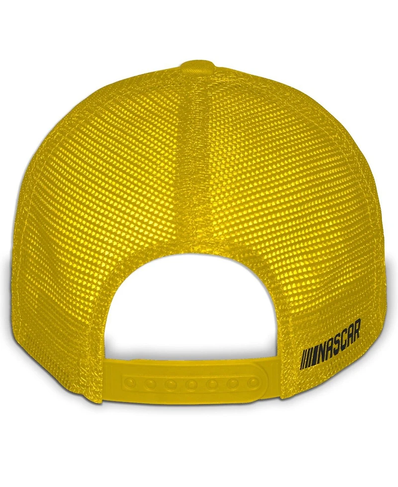 Checkered Flag Sports Men's and Women's Yellow Joey Logano Shell Pennzoil Flame Trucker Adjustable Hat