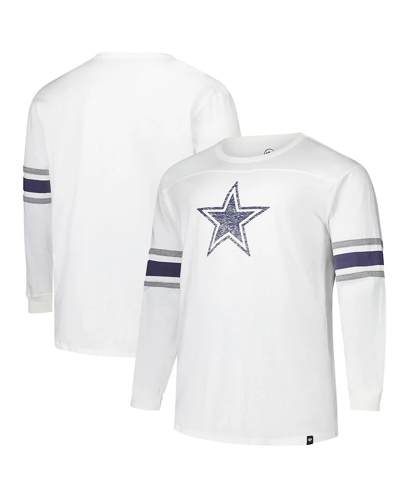 '47 Brand Men's White Dallas Cowboys Big Tall Premier Brex Long Sleeve T-Shirt