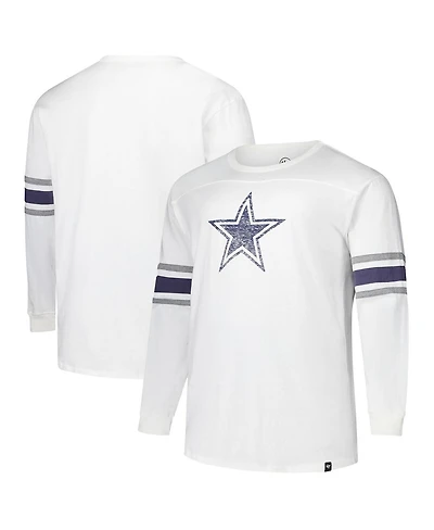 '47 Brand Men's White Dallas Cowboys Big Tall Premier Brex Long Sleeve T-Shirt