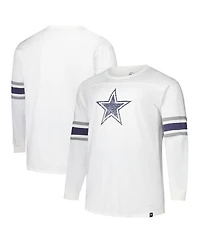 '47 Brand Men's White Dallas Cowboys Big Tall Premier Brex Long Sleeve T-Shirt