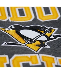 Mitchell & Ness Men's Heather Charcoal Pittsburgh Penguins Playoff Win Fleece Pullover Sweatshirt