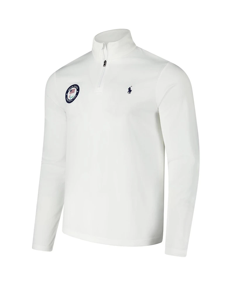 Polo Ralph Lauren Men's White U.s. Paralympics Villagewear Quarter-Zip Sweatshirt