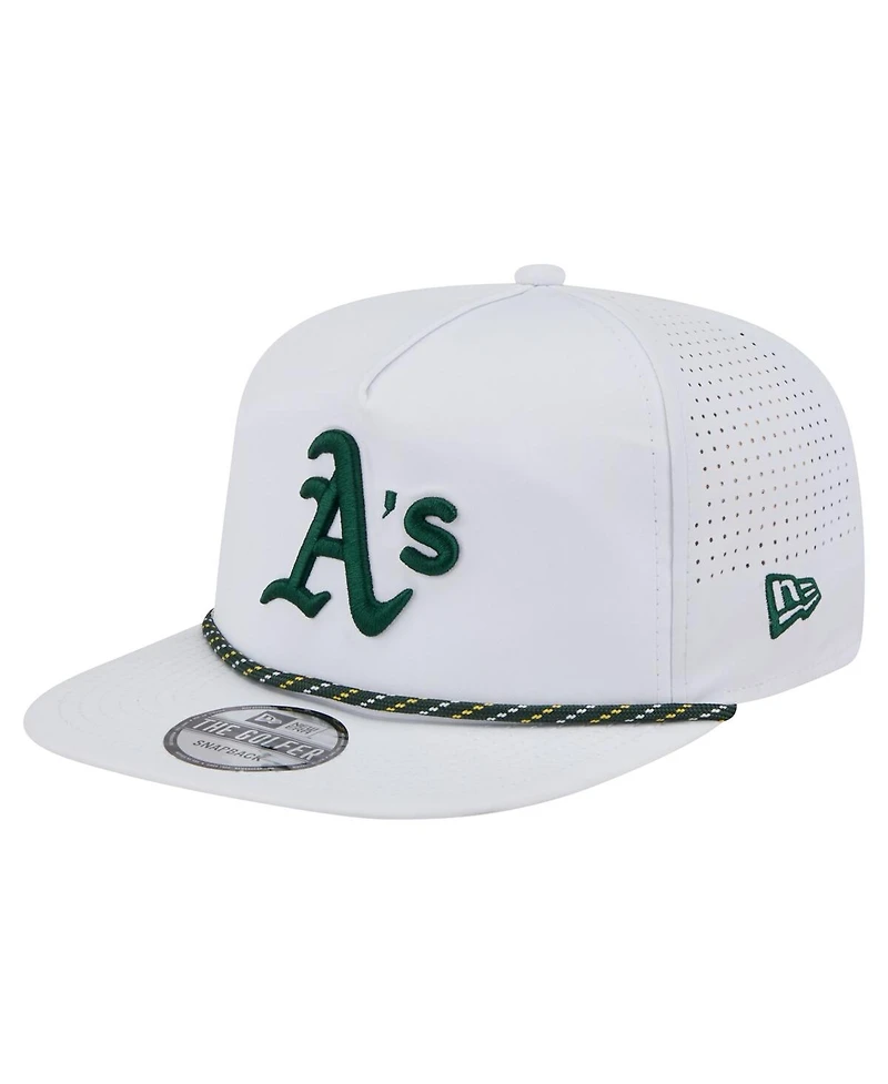 New Era Men's White Athletics Perforated Golfer Snapback Hat