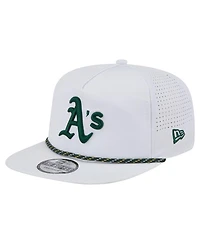 New Era Men's White Athletics Perforated Golfer Snapback Hat