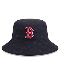 New Era Big Boys and Girls Navy Boston Red Sox 2025 Spring Training All Over Print Bucket Hat