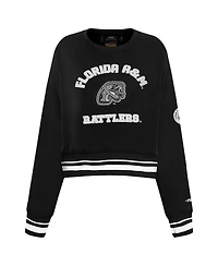 Pro Standard Women's Black Florida A&M Rattlers Cropped Pullover Sweatshirt