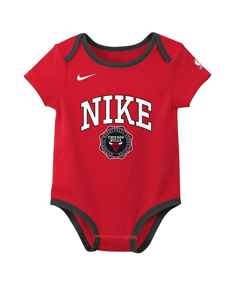Nike Newborn 2-Pack Red/Black Chicago Bulls Just Do It Bodysuit Set