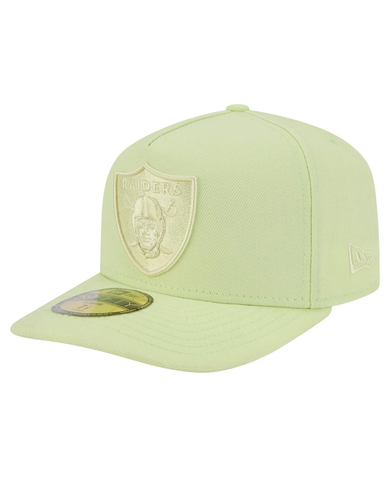 New Era Men's Light Green Las Vegas Raiders Color Pack A-Frame 59FIFTY Fitted Hat