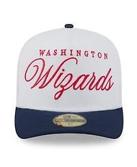New Era Men's White/Navy Washington Wizards 2025 Nba Draft A-Frame 59FIFTY Fitted Hat