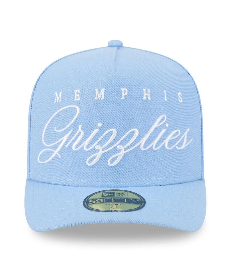 New Era Men's Light Blue Memphis Grizzlies 2025 Nba Draft A-Frame 59FIFTY Fitted Hat
