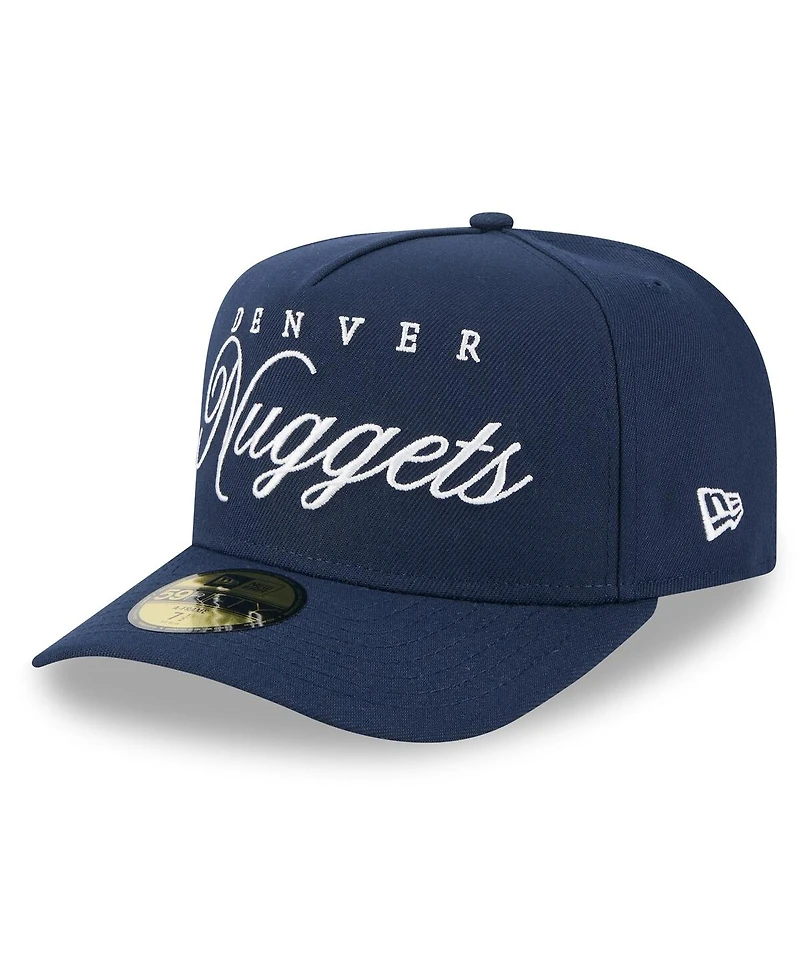 New Era Men's Navy Denver Nuggets 2025 Nba Draft A-Frame 59FIFTY Fitted Hat