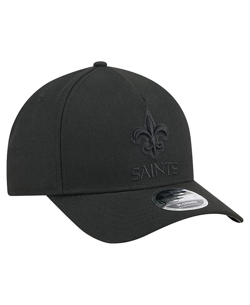 New Era Men's Black New Orleans Saints Team Collection 9FORTY M-crown A-Frame Adjustable Hat