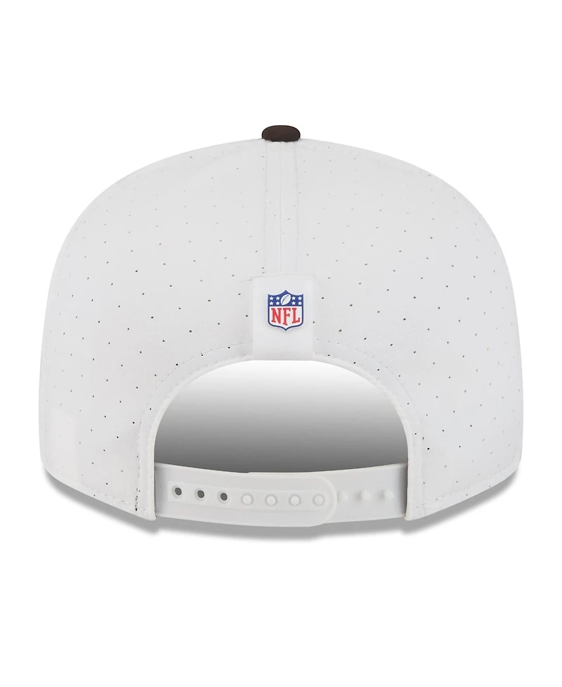 New Era Men's White/Brown Cleveland Browns 2025 Nfl Training Camp Split Panel 9FIFTY Snapback Hat