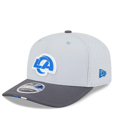 New Era Men's Gray/Graphite Los Angeles Rams 2025 Nfl Training Camp 9SEVENTY Adjustable Hat