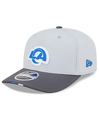 New Era Men's Gray/Graphite Los Angeles Rams 2025 Nfl Training Camp 9SEVENTY Adjustable Hat