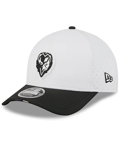 New Era Big Boys and Girls White/Black Baltimore Ravens 2025 Nfl Training Camp A-Frame 9FORTY Adjustable Hat