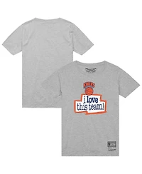 Mitchell & Ness Men's Heather Gray New York Knicks I Love This Team T-Shirt