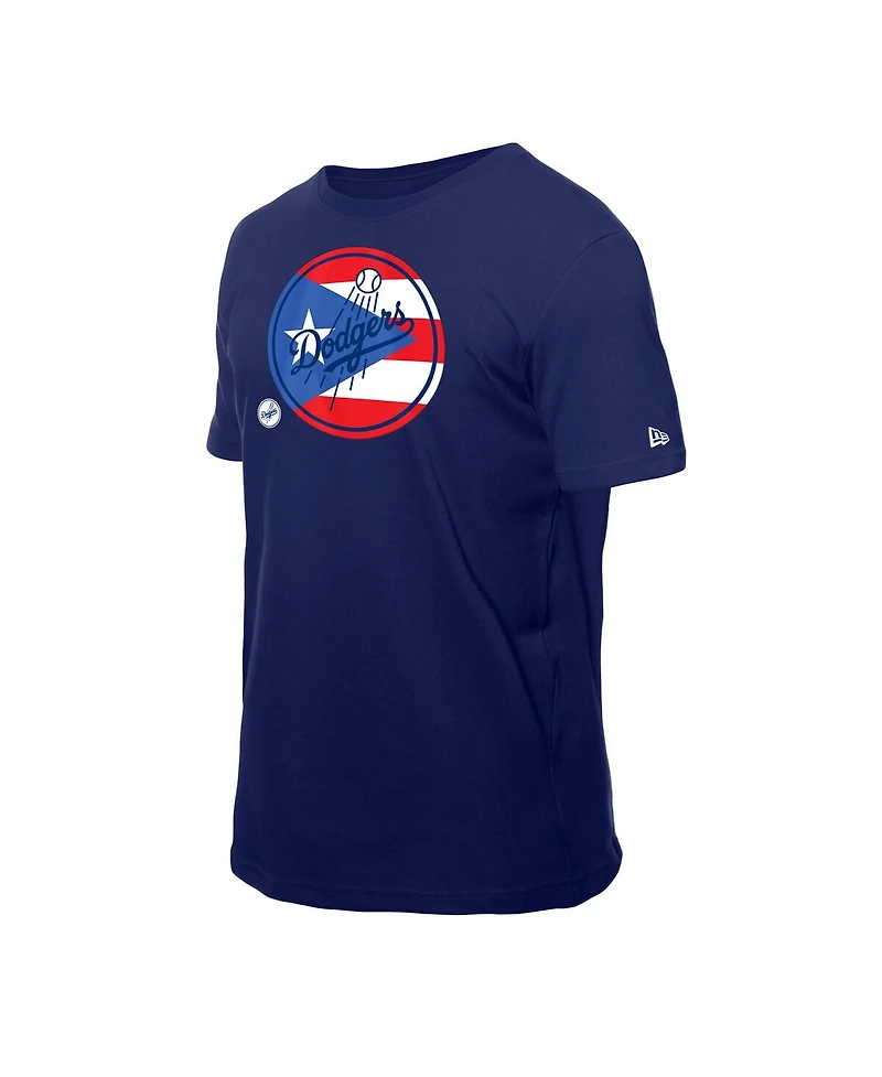 New Era Men's Royal Los Angeles Dodgers Puerto Rican Flag Logo T-Shirt