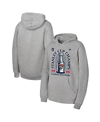 Fanatics Big Boys and Girls Heather Gray Florida Panthers 2025 Stanley Cup Champions Locker Room Pullover Hoodie