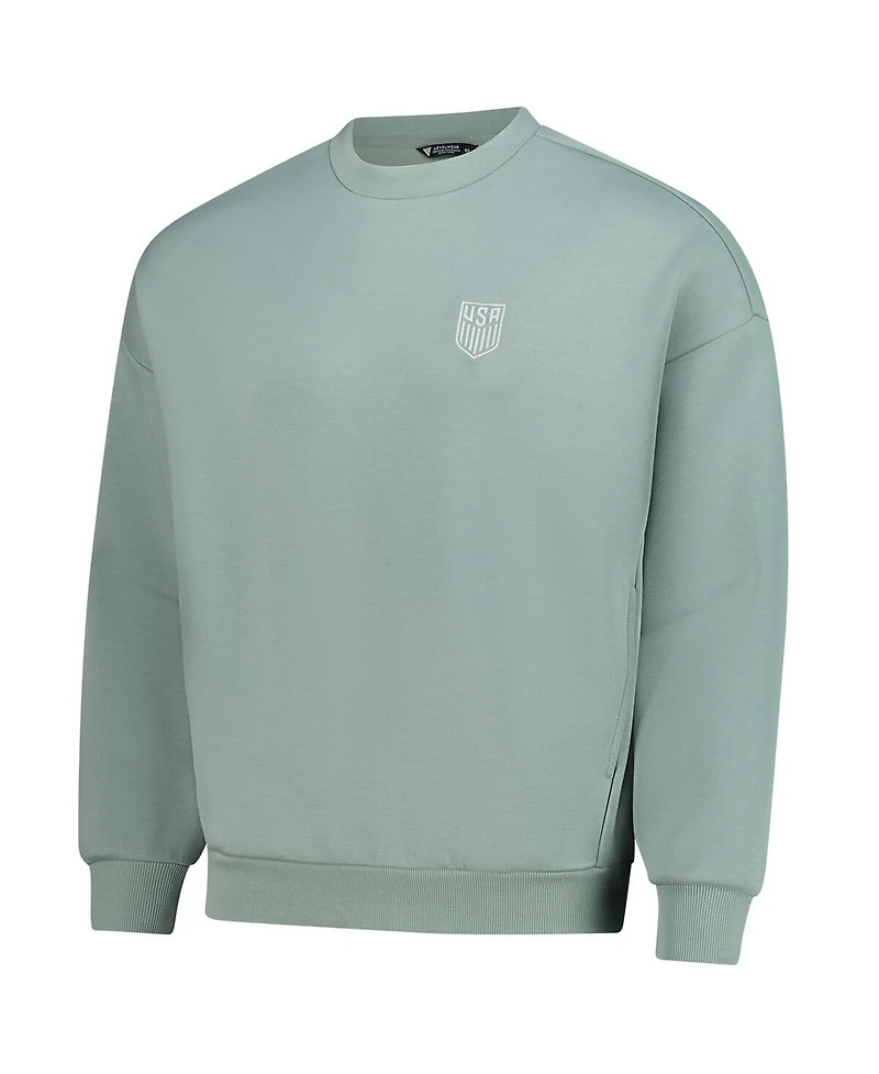 LevelWear Men's and Women's Green Usmnt Luxe Signature Tri-Blend Pullover Sweatshirt