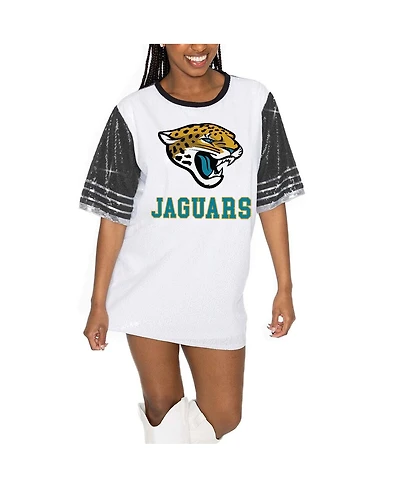 Gameday Couture Women's White/Black Jacksonville Jaguars Bling It Full Sequin Jersey Dress