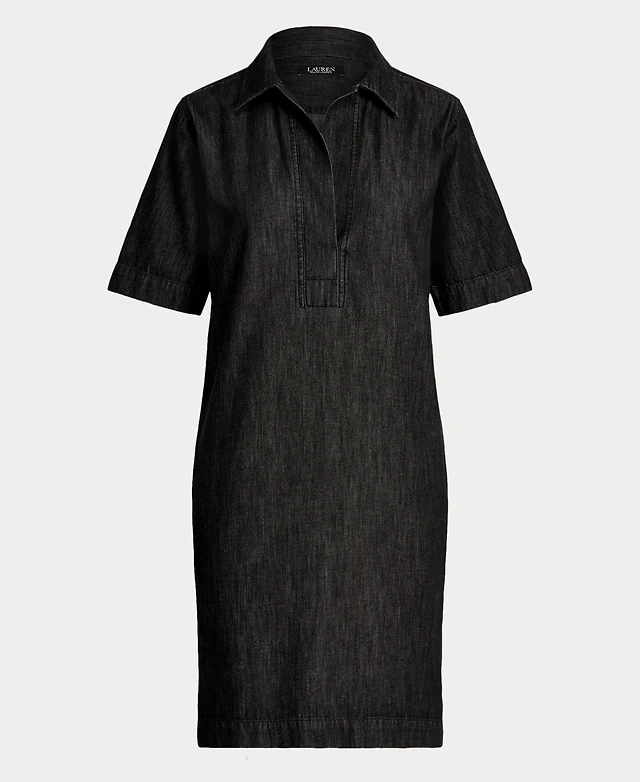 lauren ralph lauren denim cotton shift dress Lauren Ralph Lauren Women's Petite Lace-Up Denim Cotton Shift Dress-CW-PXS  at Amazon Women's Clothing store