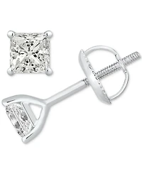 Gia Certified Diamond Princess-Cut Stud Earrings (1 ct. t.w.) in 14K White Gold