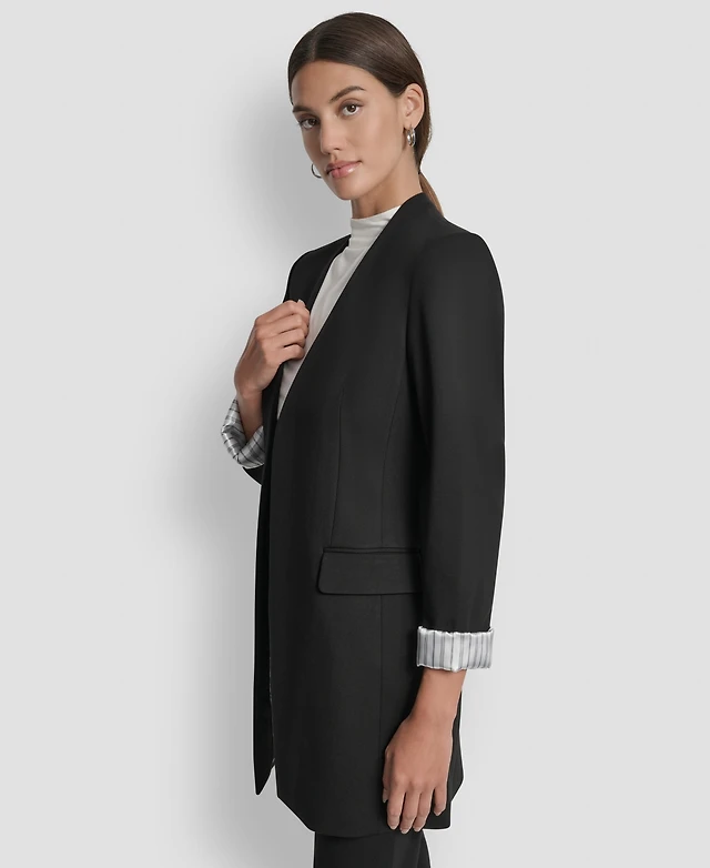 Dkny Women's Collarless Open-Front Topper Jacket