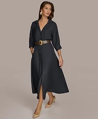 Donna Karan New York Women's Belted Midi Shirtdress