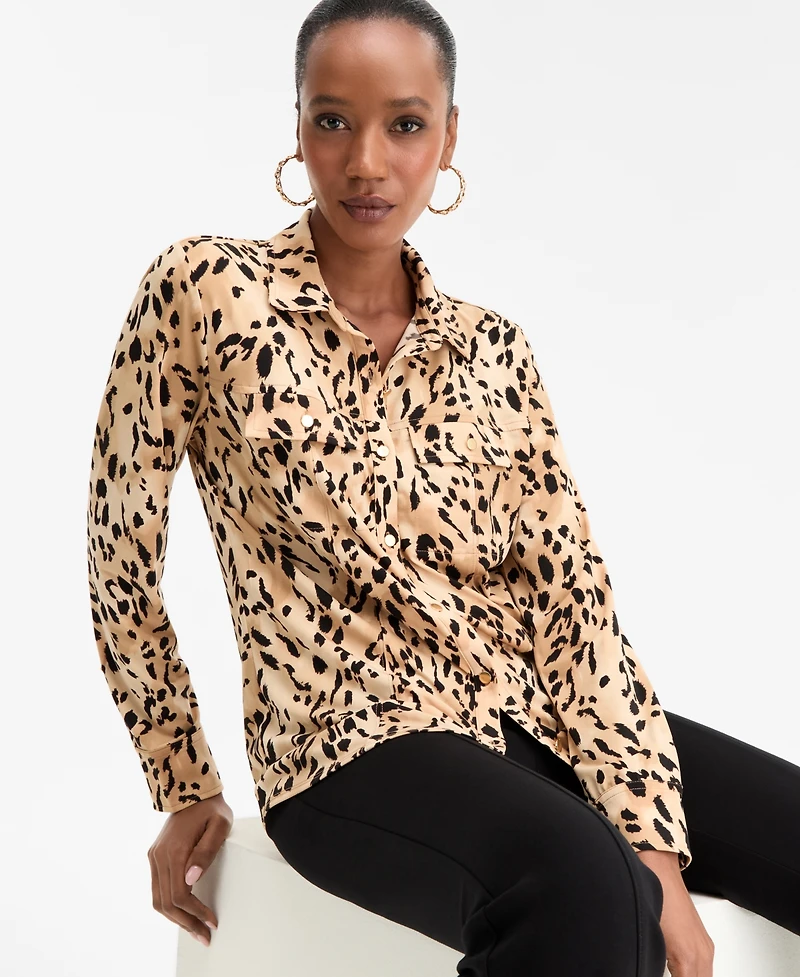 I.n.c. International Concepts Women's Printed Utility Top, Macy's Exclusive