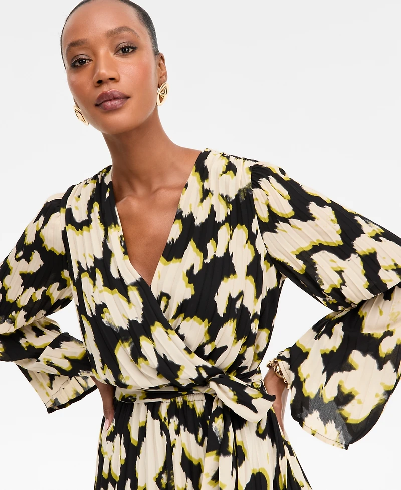 I.n.c. International Concepts Women's Printed Surplice-Neck Maxi Dress, Macy's Exclusive
