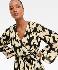 I.n.c. International Concepts Women's Printed Surplice-Neck Maxi Dress, Macy's Exclusive