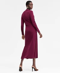 I.n.c. International Concepts Women's Long-Sleeve Pocket Maxi Dress, Macy's Exclusive