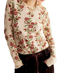 Free People Women's Pretty Little Printed Cotton Thermal Top