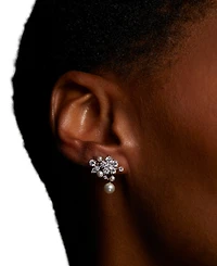 Eliot Danori Cubic Zirconia & Imitation Pearl Cluster Drop Earrings, Exclusively at Macy's