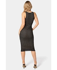 Bebe Women's Lace Racerback Midi Dress