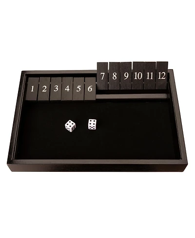 We Games 12 Number Shut the Box Board Game, Black Stained Wood, 13.5 in.