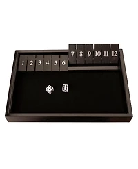 We Games 12 Number Shut the Box Board Game, Black Stained Wood, 13.5 in.