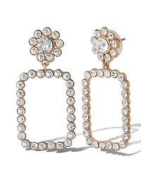 Jessica Simpson Gold-Tone Pave Rectangle Drop Earrings