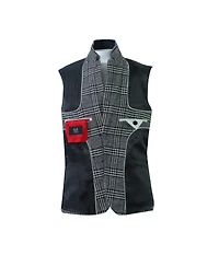 Elie Balleh Toddler Grey Slim Fit Windowpane Blazers Sports Coat Jacket